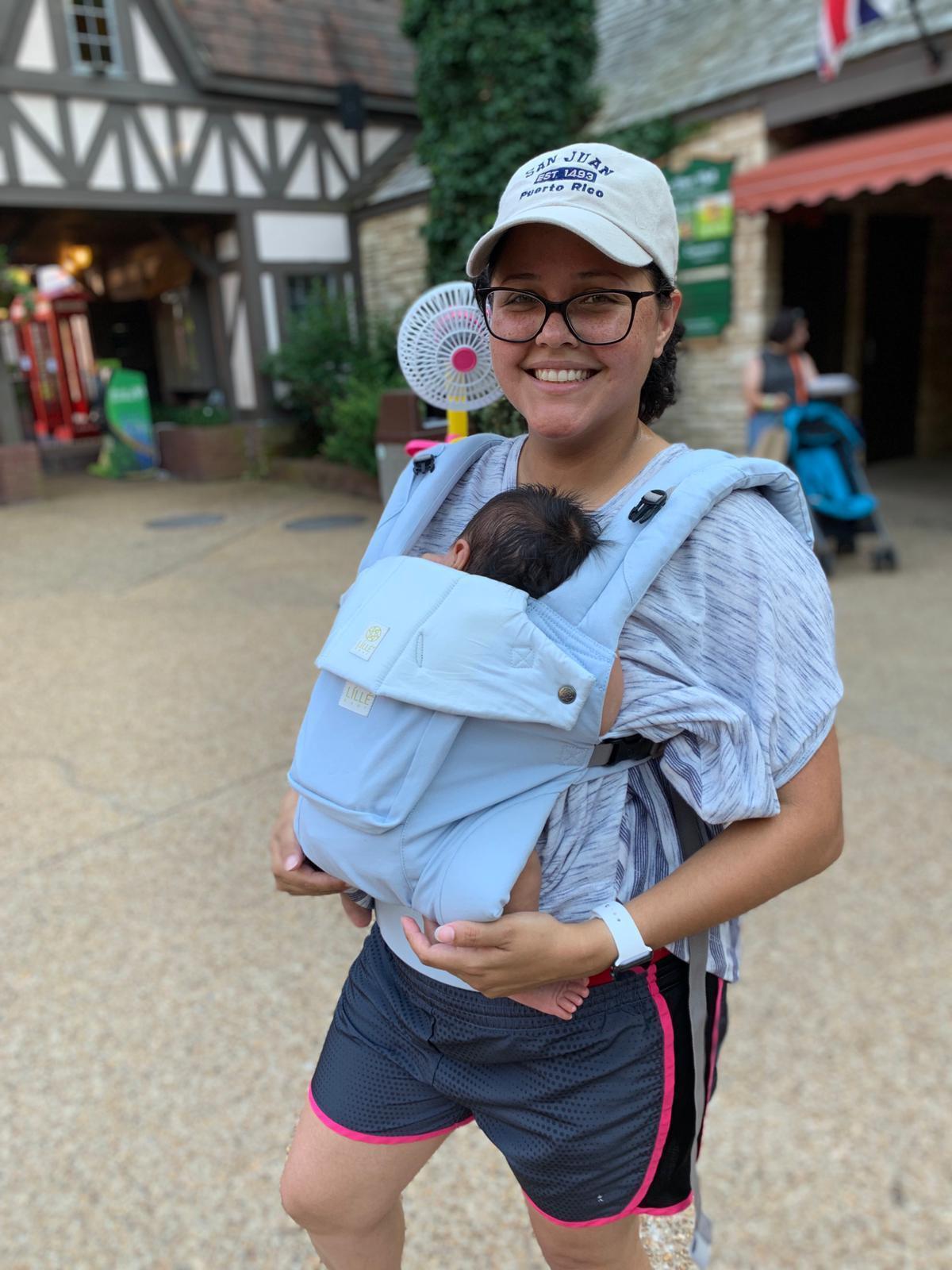 Keeping baby cool in carrier top