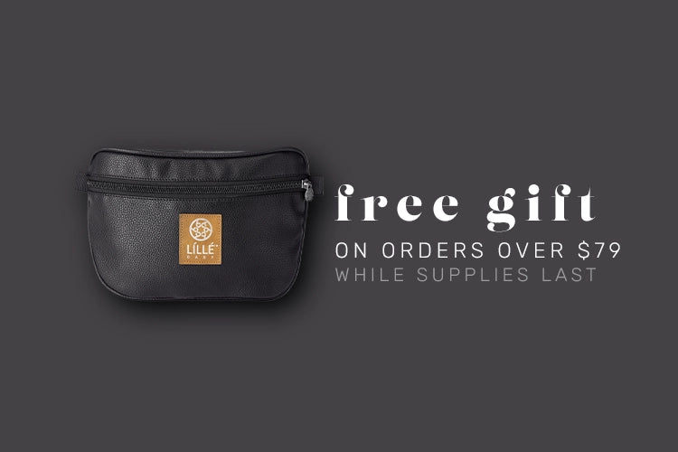 free gift on orders over $79 while supplies last. pocket pouch in leatherette