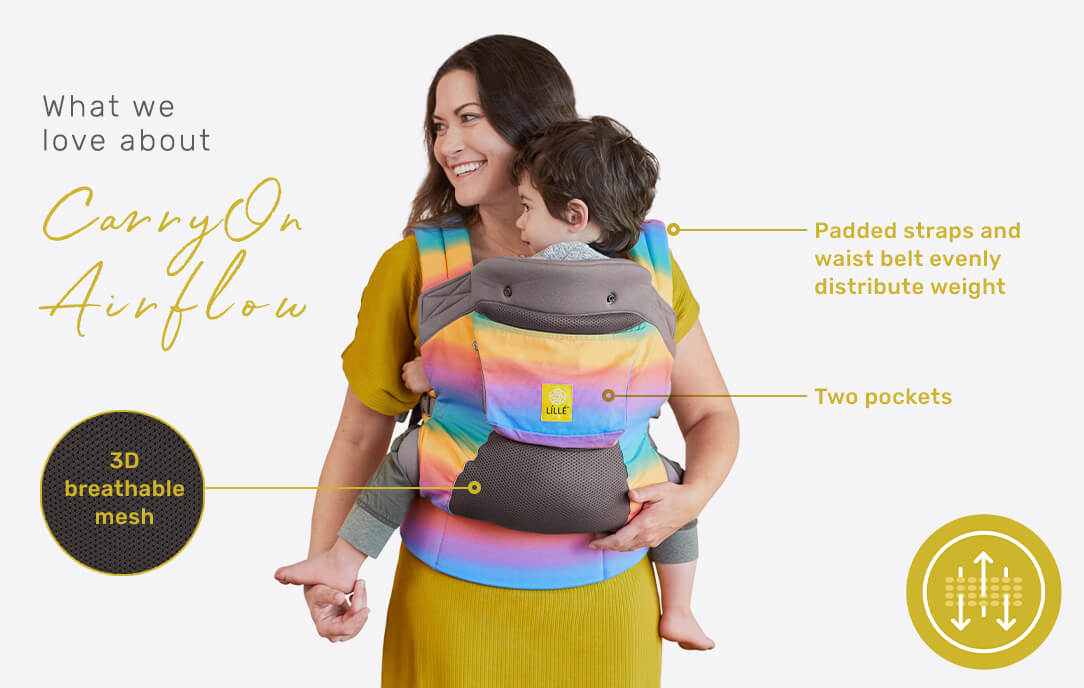 Padded straps and waist belt evenly distribute weight, two pockets, 3D breathable mesh