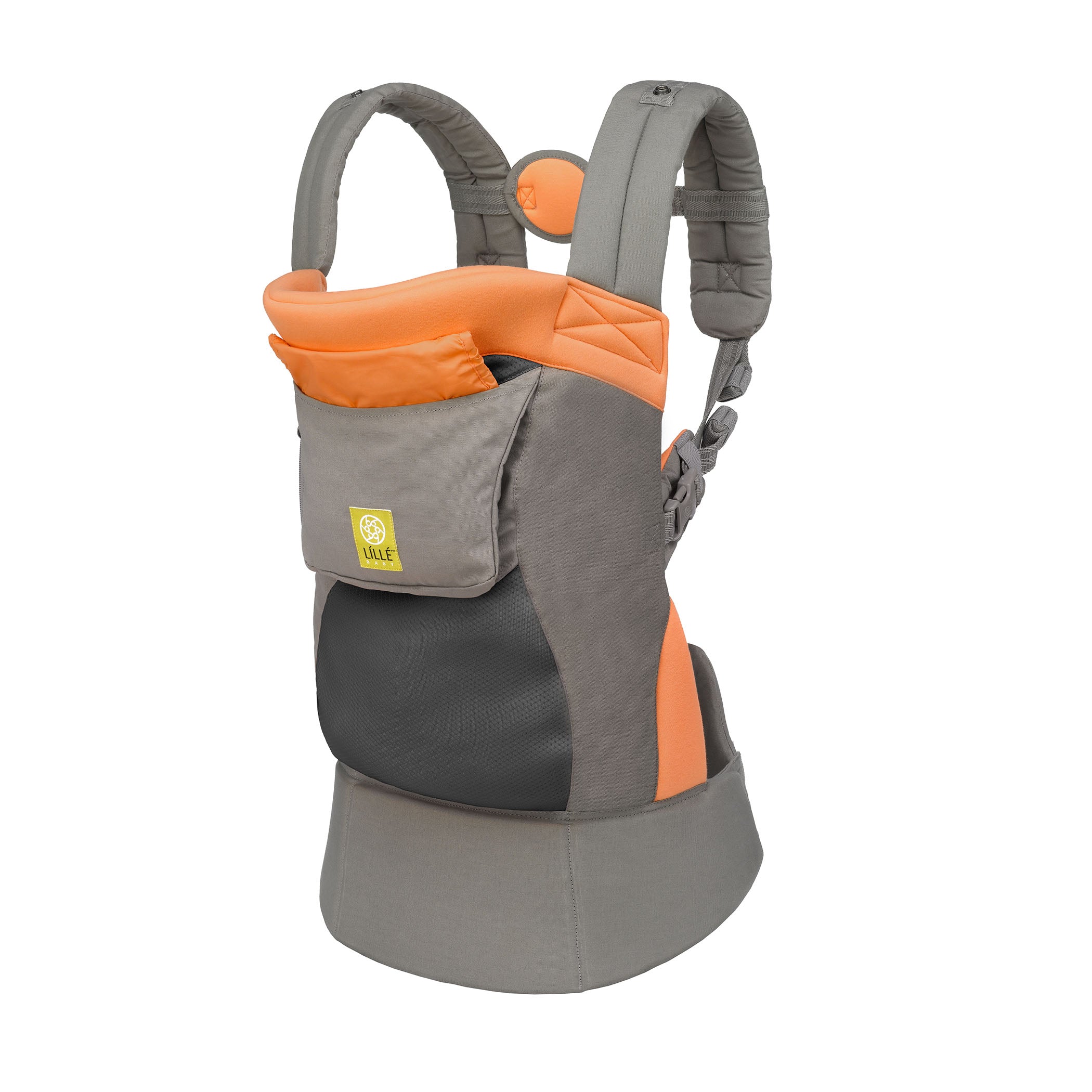 side profile image of lillebaby carryon airflow dlx baby carrier in sunstone