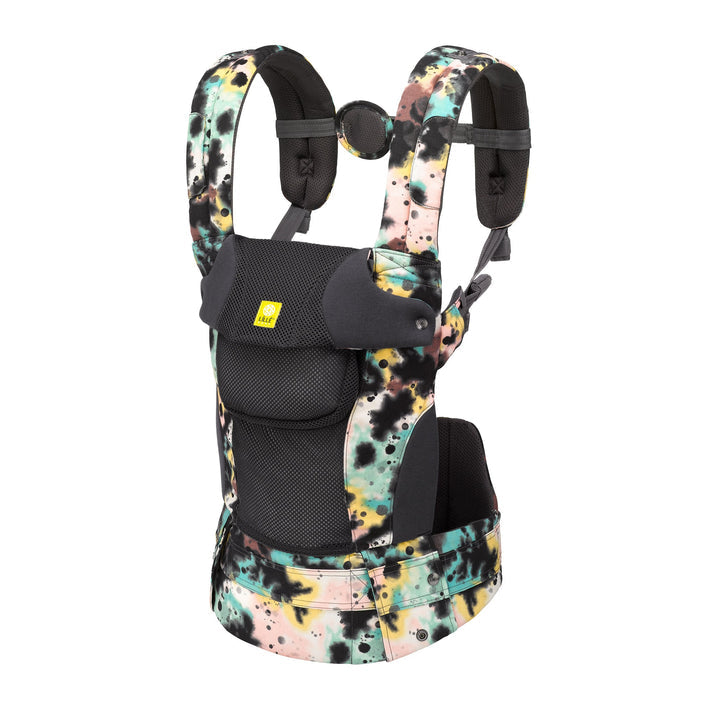 side profile image of lillebaby complete airflow dlx baby carrier in watercolor space dye