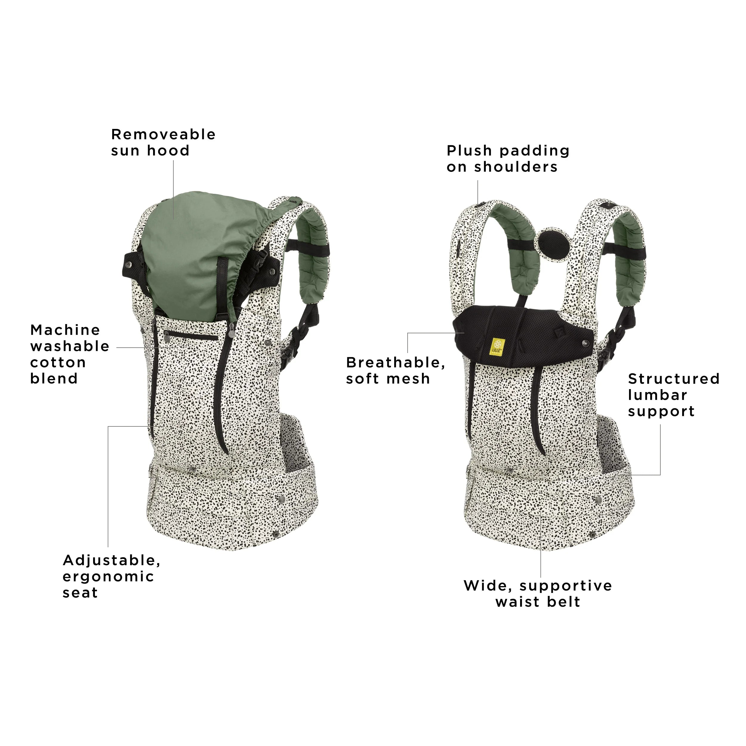 COMPLETE Baby Carrier All Weather White Black LILLEbaby
