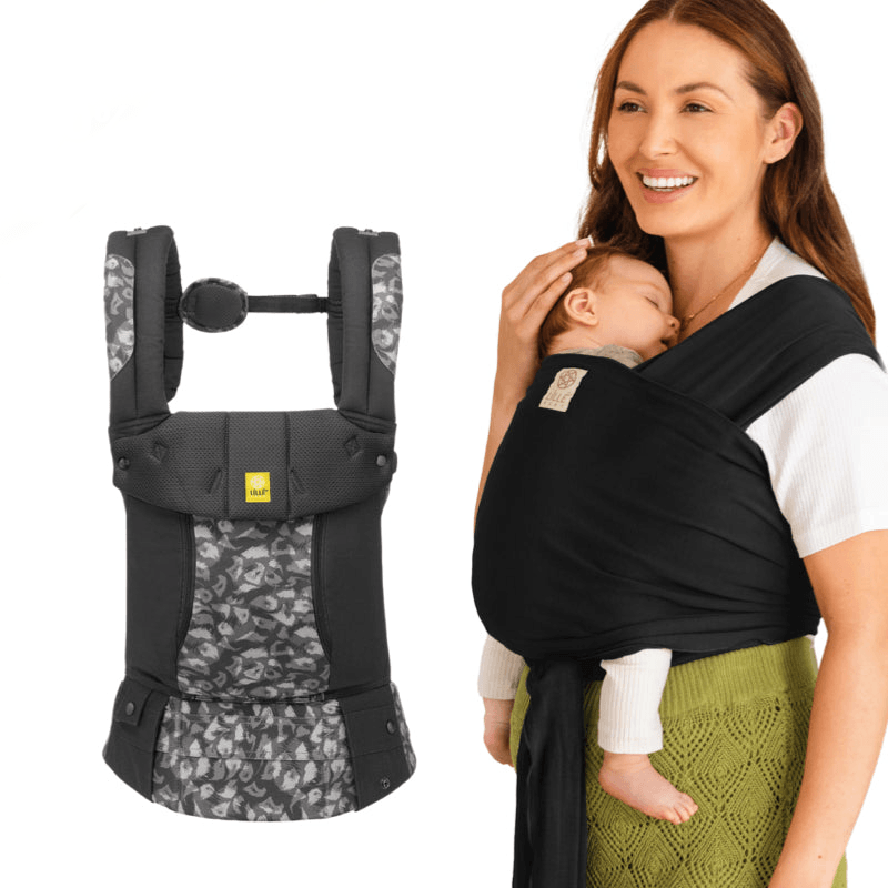 Newborn Baby Carrier & Wrap Bundle - Black