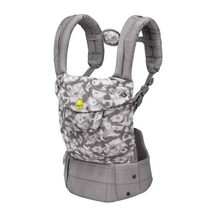 side profile image of lillebaby complete airflow baby carrier in frosted leopard