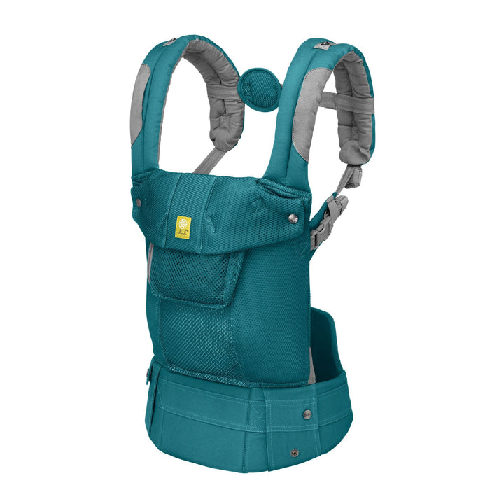 side profile of lillebaby complete airflow baby carrier in pacific coast