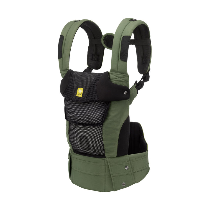 side profile image of lillebaby complete airflow dlx baby carrier in olive black
